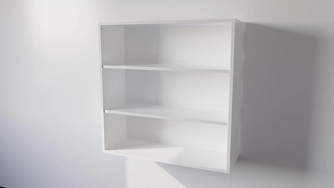 Pensile Cucina  in Legno Nobilitato Bianco, Mobile Alto con 2 Ante, Pensile Componibile Moderno Made in Italy (H90XL60XP33cm)