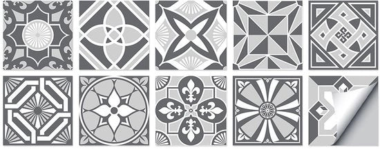 Set di 10 adesivi per piastrelle autoadesivi 10 x 10 cm decorazione per piastrelle per parete adesivi per casa, bagno, impermeabili in PVC, cucina, decorazione resistente all'olio, adatti per soggiorno, cucina, bagno.