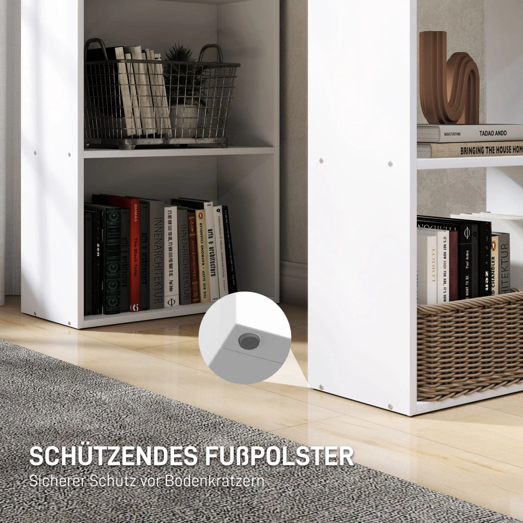 Scrivania con 2 scaffali e 5 ripiani ¨C zephmum ¨C 120x55x120 bianco
