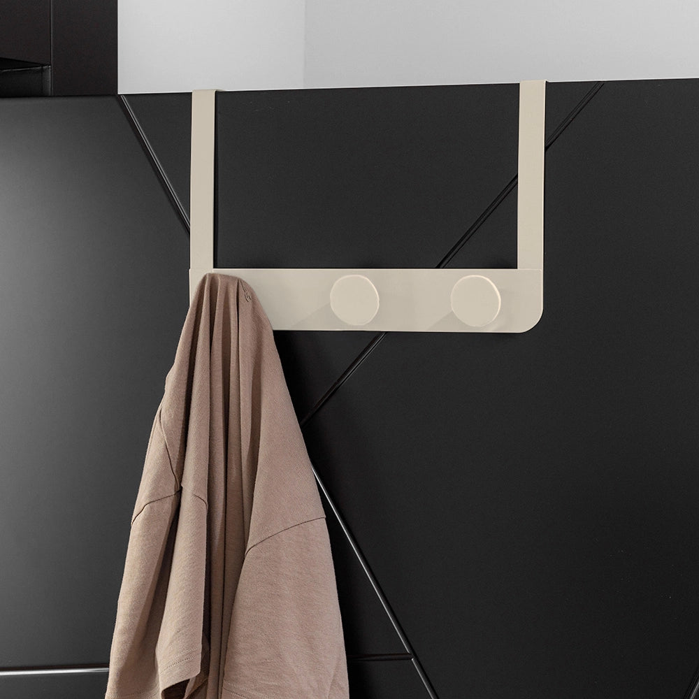 Gancio bagno triplo in acciaio e plastica beige tondo Fiore