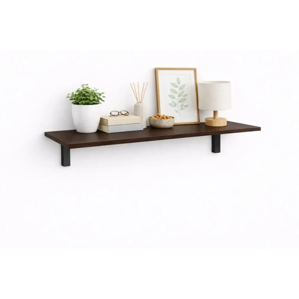 Mensola da Muro da appoggio in Legno nobilitato spessore 1,8 cm in colore Wenge 60x30 cm