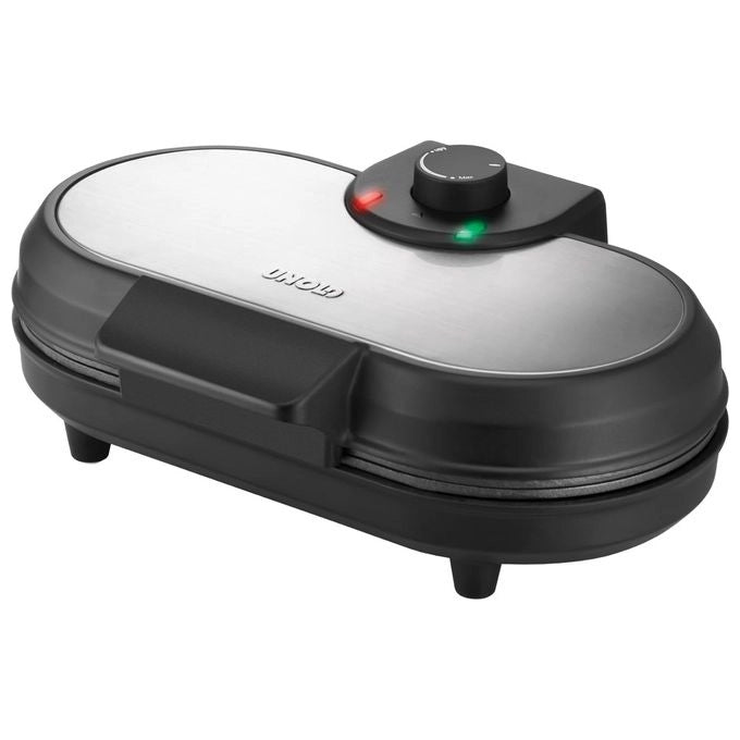 Unold 48165 Pancake Maker Americano 2 Piastre Antiaderenti 13,5 cm 1000 W Termostato Regolabile colore Nero