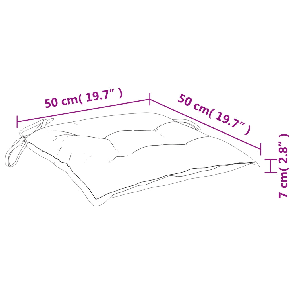 Cuscini per Sedia 6 pz a Foglie 50x50x7 cm Tessuto Oxford 361554