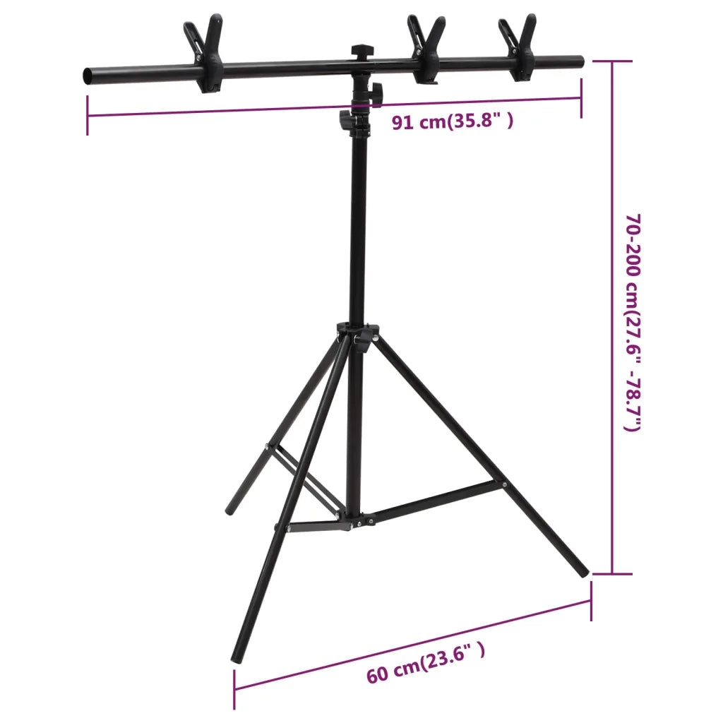 Supporto per Sfondo a T Nero 91x60x(70-200) cm CFW8330903