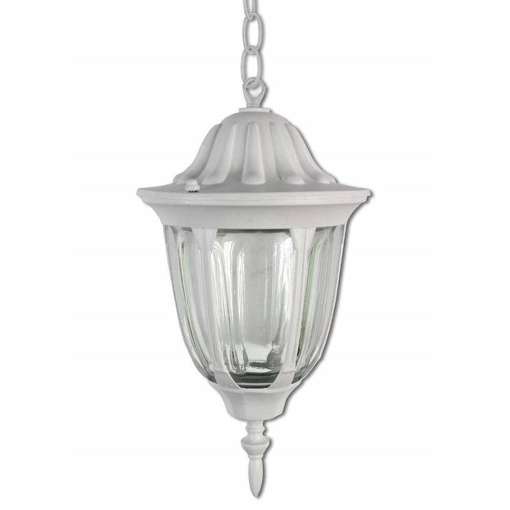 Trade Shop - Lanterna Sospesa Da Soffitto Lampada Giardino Retrò Per Esterno Con Catena - Bianco