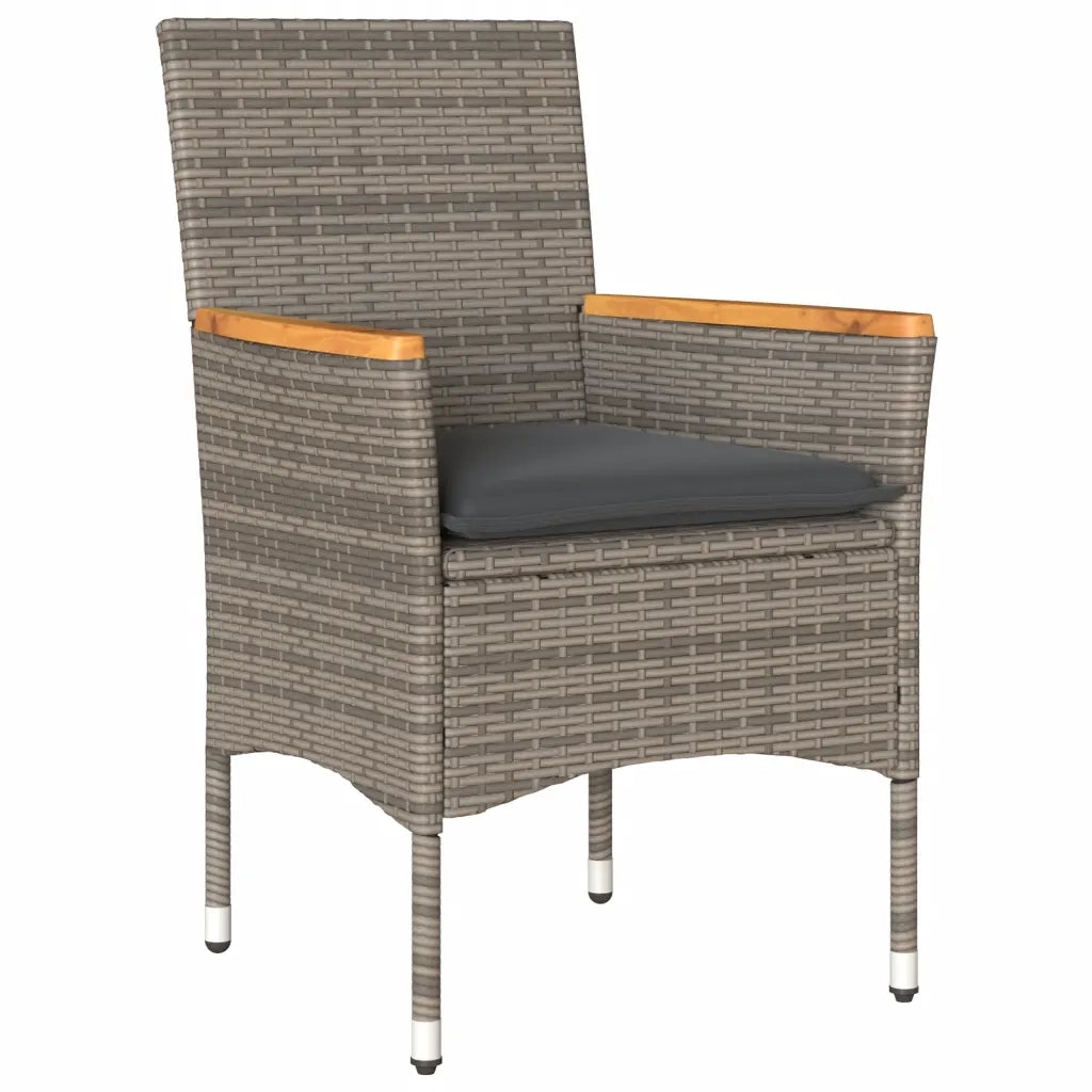 Set da Pranzo da Giardino 5 pz con Cuscini Polyrattan e Vetro 3278652