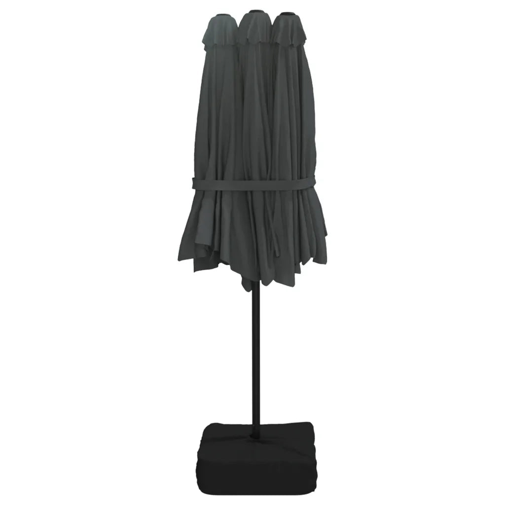 Ombrellone a Doppia Testa-Ombrello da giardino Antracite 449x265 cm