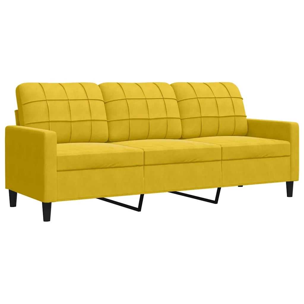 Set di Divani 2 pz con Cuscini e Rinforzi Giallo in Velluto 3278417