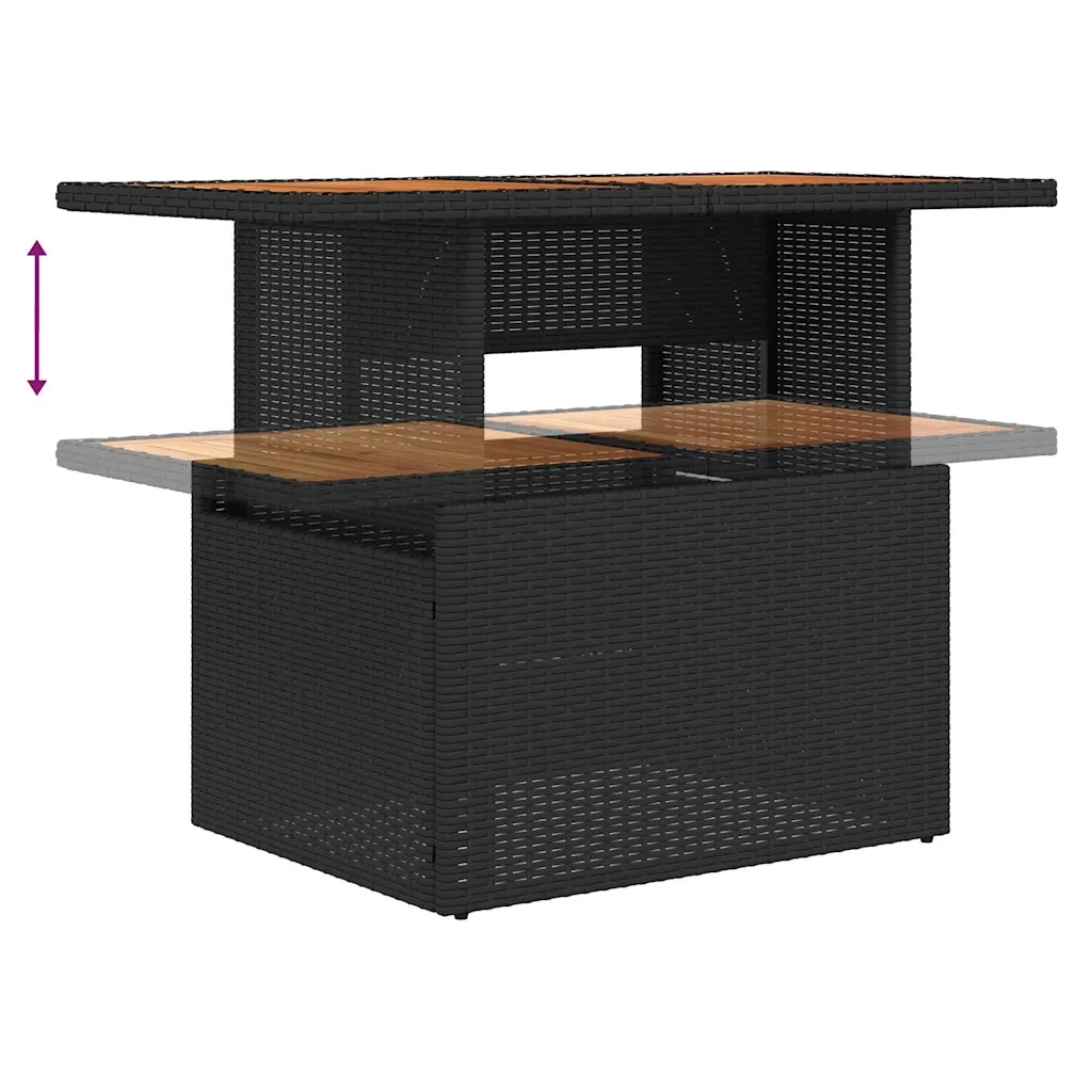 Set Divano da Giardino con cuscino 6 pcs Nero polyrattan 3359904