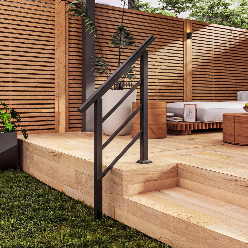 Corrimano per Scale 95 cm con Kit di Installazione ¨C Minimal ¨C Nero