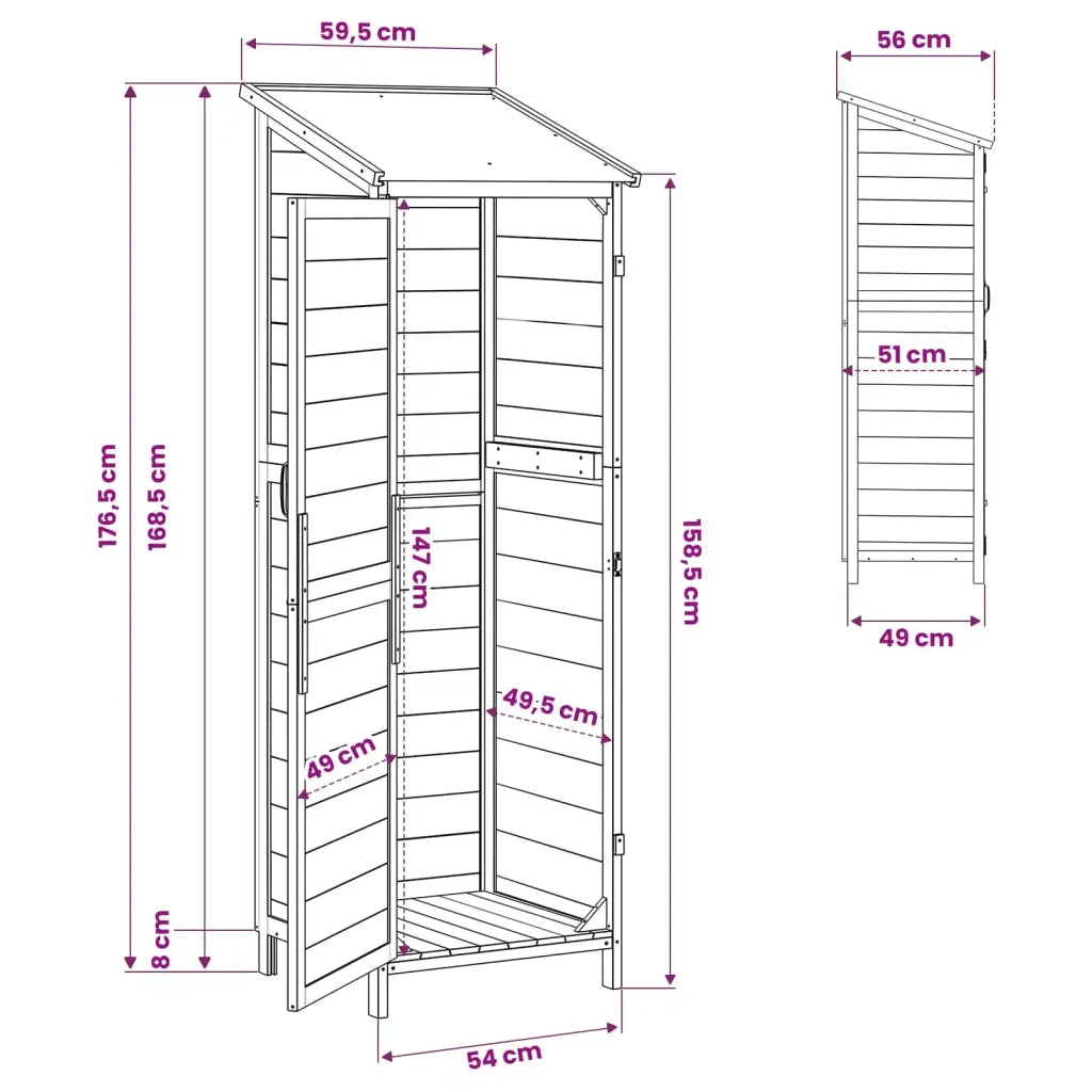 Capanno da Giardino Naturale 59,5 x 56 x 176,5 cm 42033444