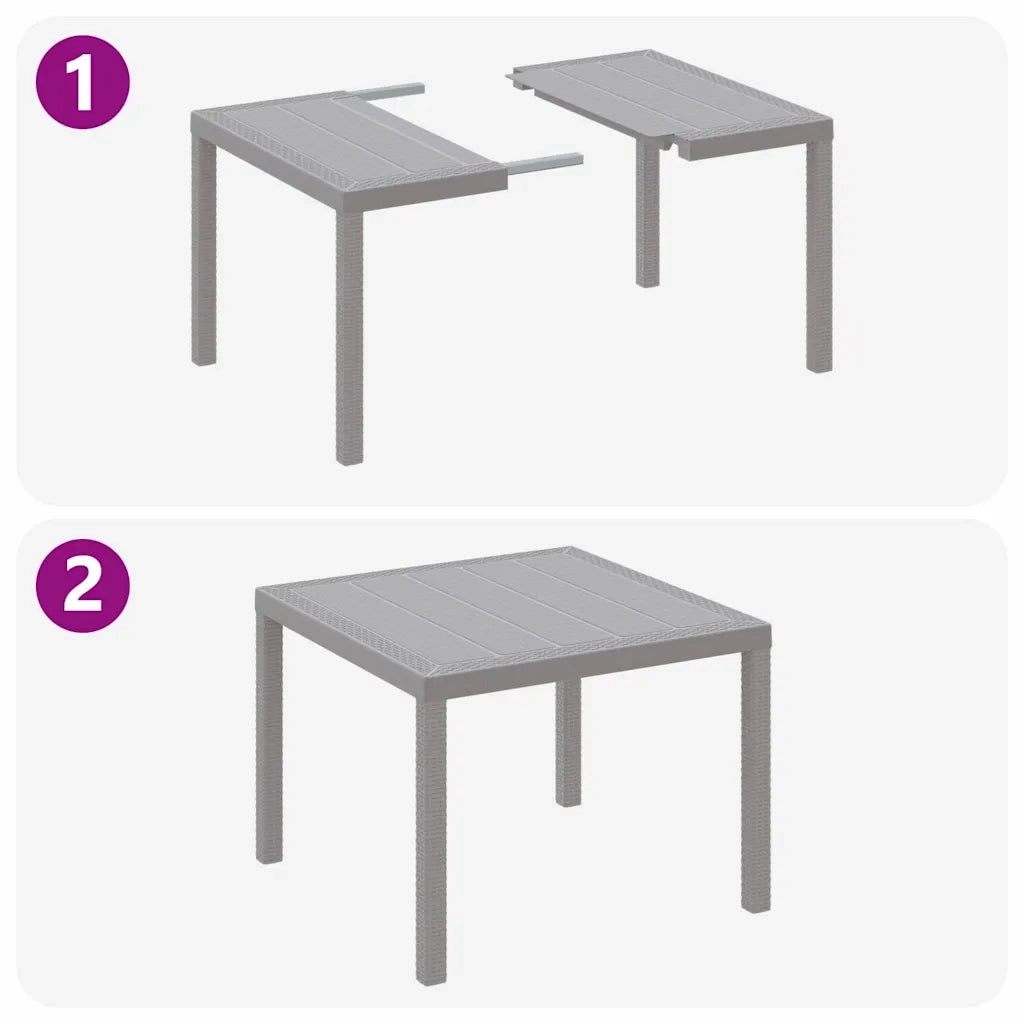 Set da Pranzo per Giardino 3 pcs Grigio chiaro Polipropilene 3378690