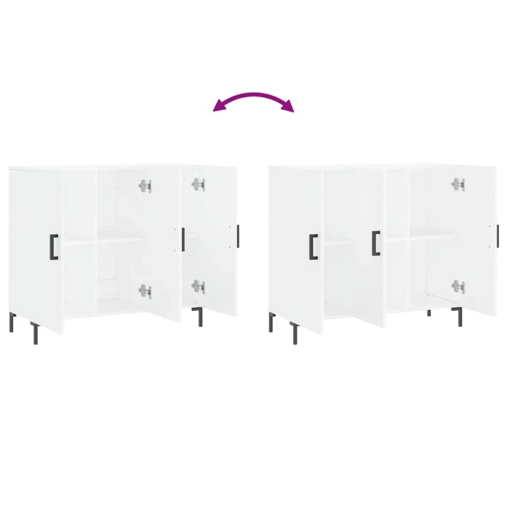 Buffet credenza cassettiera armadio mobile contenitore organizer per cucina soggiorno salotto 90 x 34 x 80 cm legno ingegnerizzato bianco 02_0030531