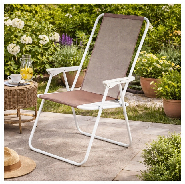 SEDIA DA SPIAGGIA PIEGHEVOLE 52x48x86 CM COLORE: TORTORA