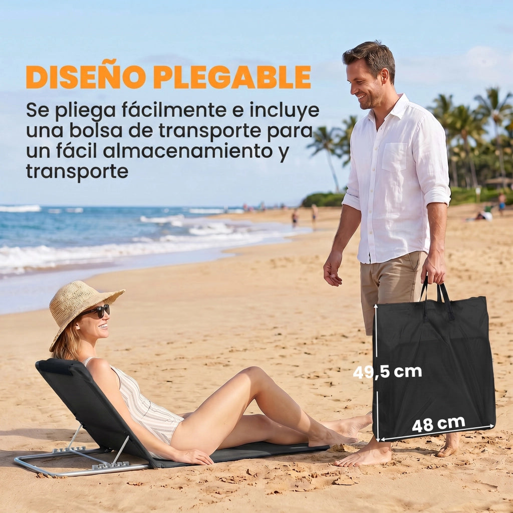 Divano 2 posti reclinabile ¨C Minimal ¨C 134x48x33-43 cm nero