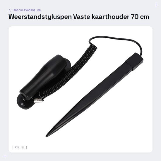 Stylus con resistenza per touch screen - 70 cm filo di acciaio - penna per tocco - materiale plastico - antiscivolo - comodo da utilizzare