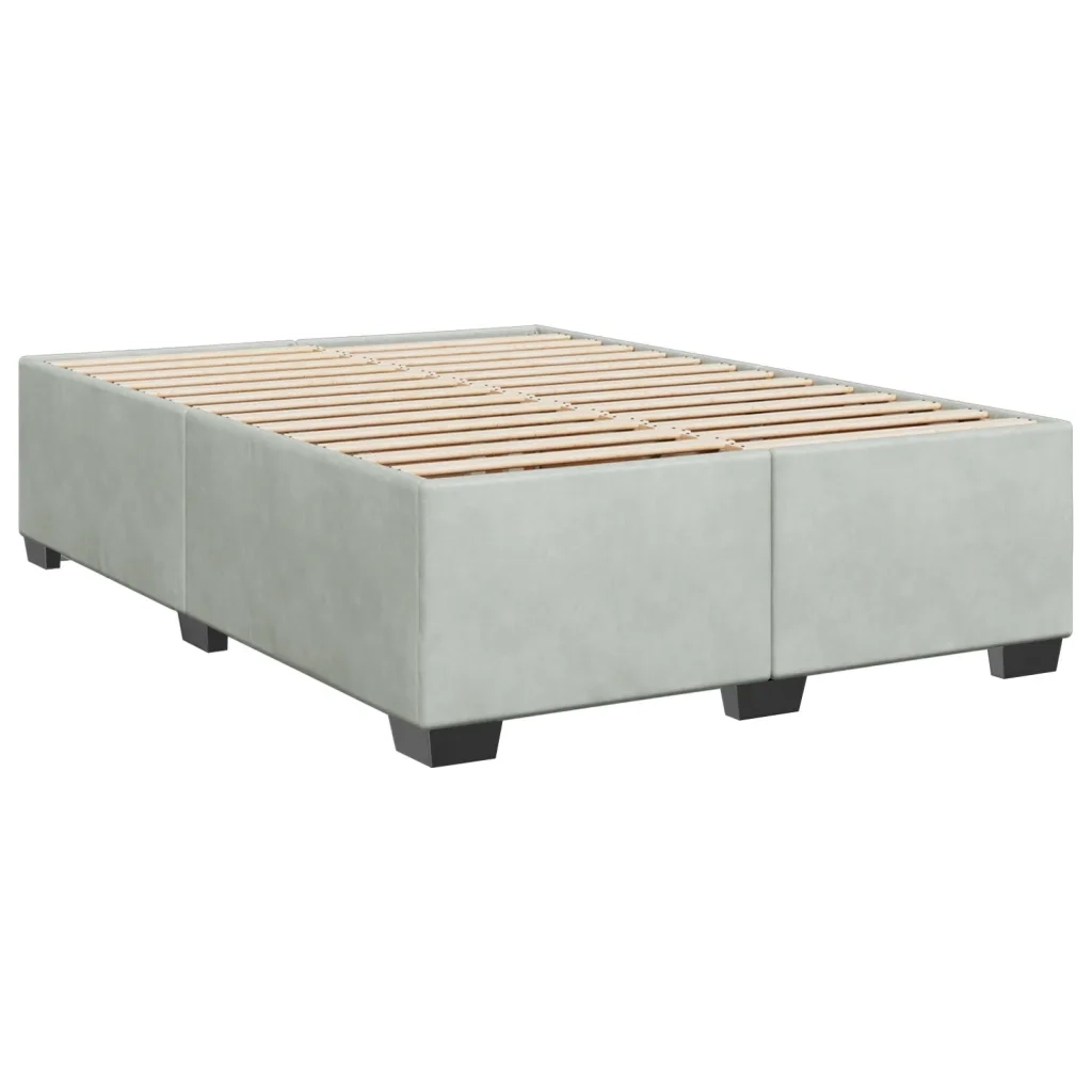 Letto matrimoniale | Letto per adulti | Giroletto senza Materasso Grigio Chiaro 140x190 cm Velluto