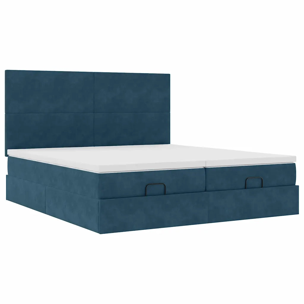 Struttura Letto Pouf con Materassi 180x200 cm Velluto 3314607