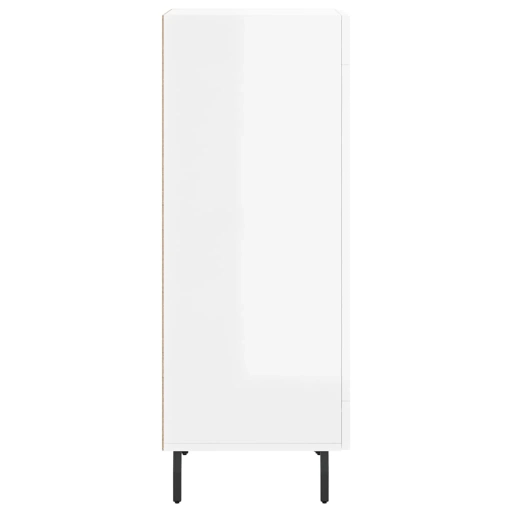 Buffet credenza cassettiera mobiletto mobile contenitore organizer per cucina soggiorno finitura lucida 34,5 x 34 x 90 cm legno ingegnerizzato bianco 02_0030592