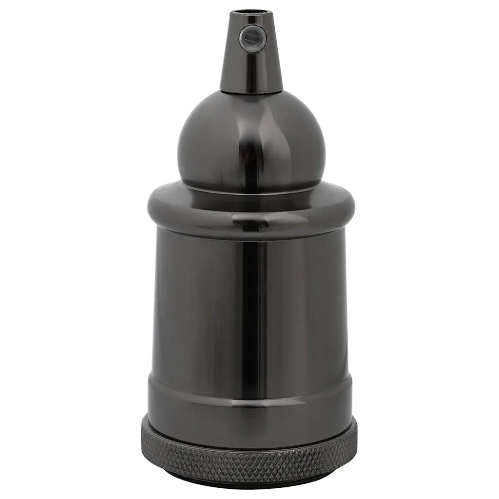 Portalampade 2 pz Nero Lucido E27 4106543