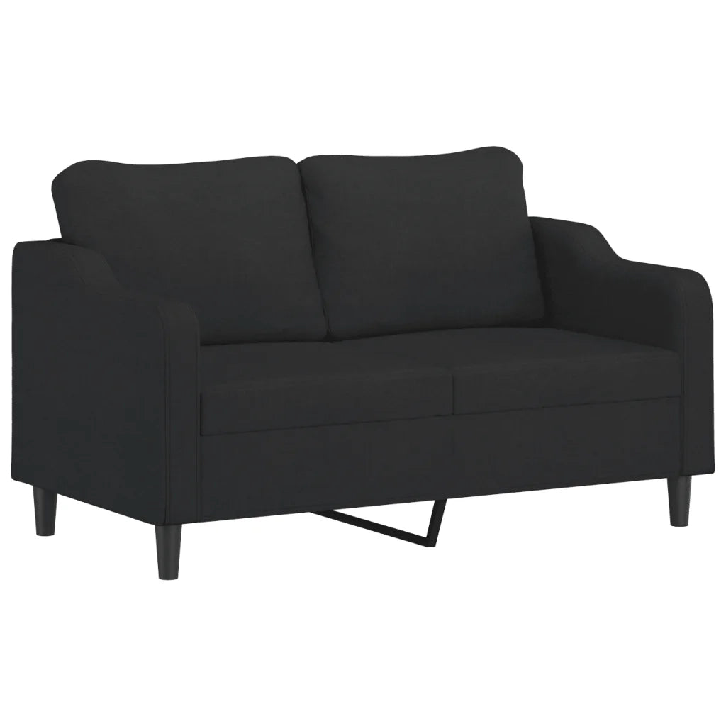 Set Divani 2 pz con Cuscini Nero in Tessuto 3201822
