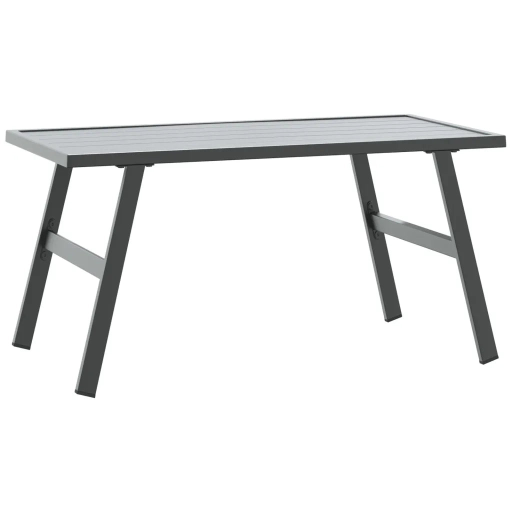 Tavolino da Giardino-Tavolo da Esterno-Tavolino da Patio Nero 90x45x35cm Acciaio Verniciato Polvere
