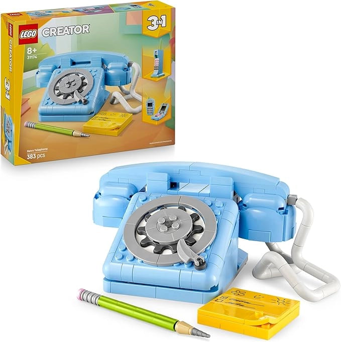 LEGO Creator 3in1 Telefono Retro con Disco di Selezione Rotante - Si Trasforma in un Modello Anni `80 o in 2 Telefoni Ce