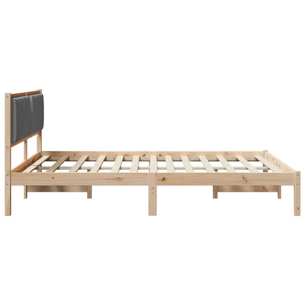 Letto con Testiera Rivestita Grigio scuro 160 x 200 cm 878245