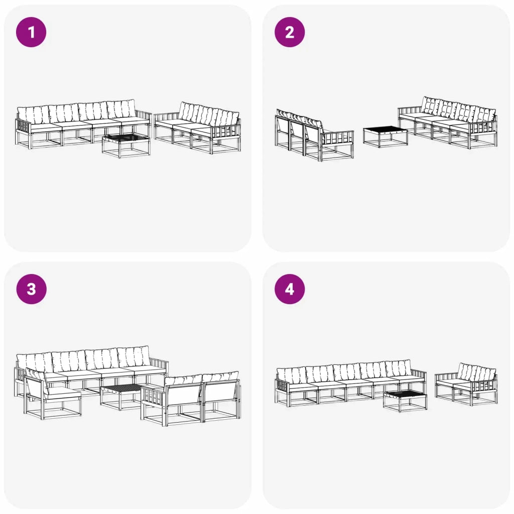 Set di divani da esterno 8 pcs Bianco e Beige 3388491