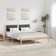 Letto con Testiera Rivestita Grigio scuro 160 x 200 cm 878245