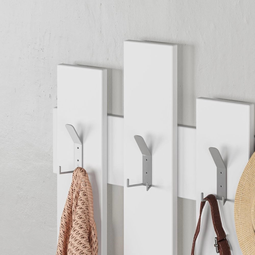 Appendiabiti a muro Wave 8 ganci colore bianco