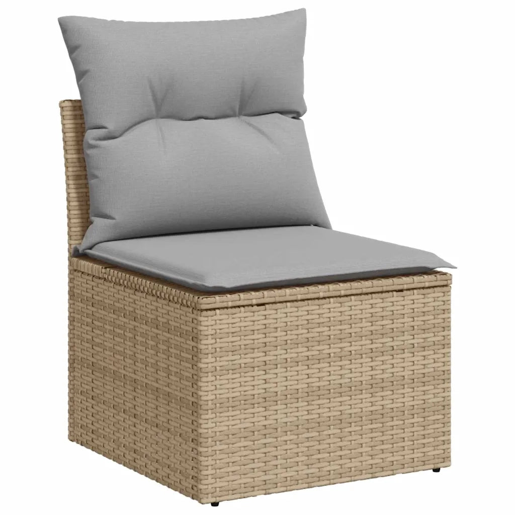 Set Divano da Giardino 9 pcs Beige polyrattan