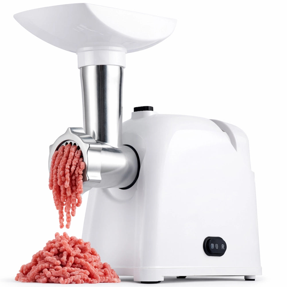 Tritacarne Elettrico Bianco con Lame in Acciaio Inox e Accessori Potenza 1000W