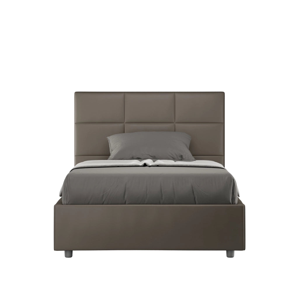 Letto 1 Piazza e Mezzo 120x210 cm con Rete Mika Cappuccino