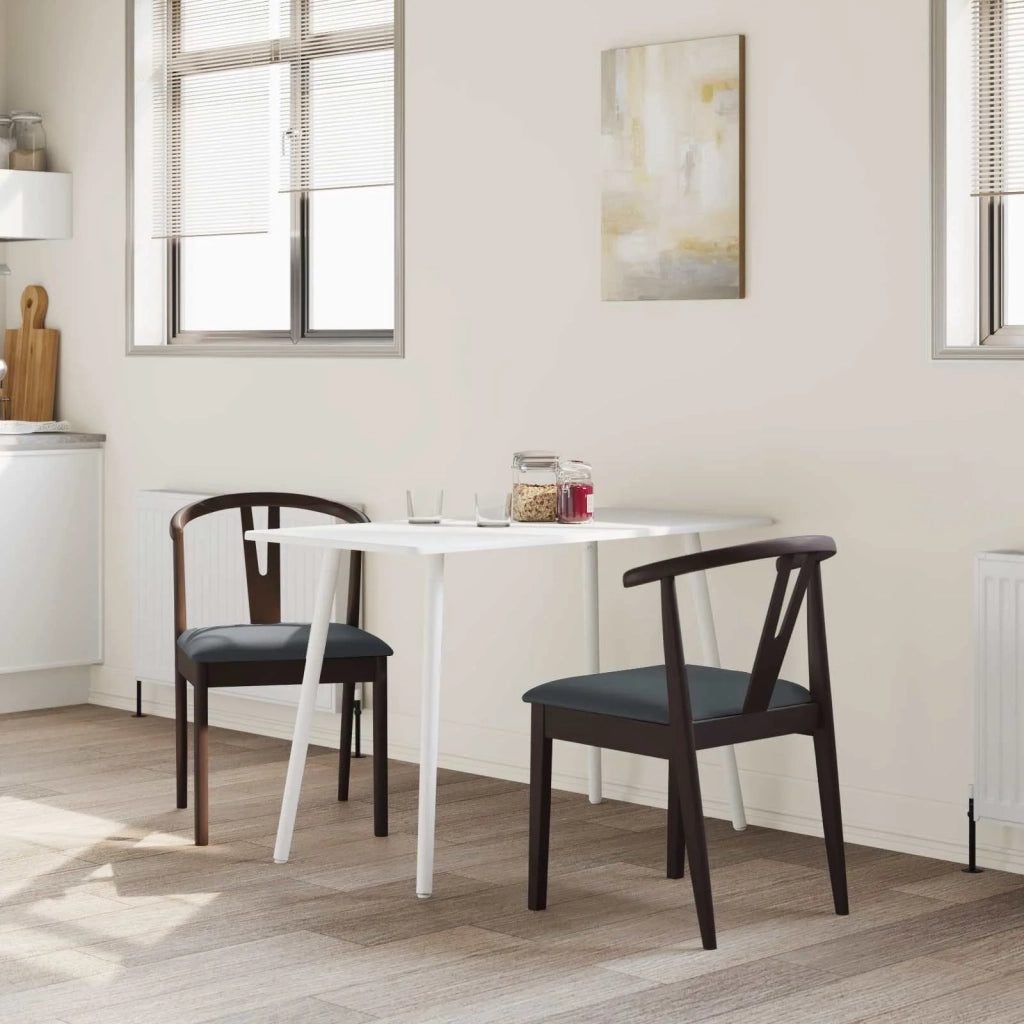 Sedia da pranzo 2 pz | Sedie da cucina Marrone chiaro e nero