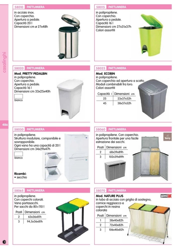 1pz pattumiera portasacchi a tre coperchi cod:ferx.93091