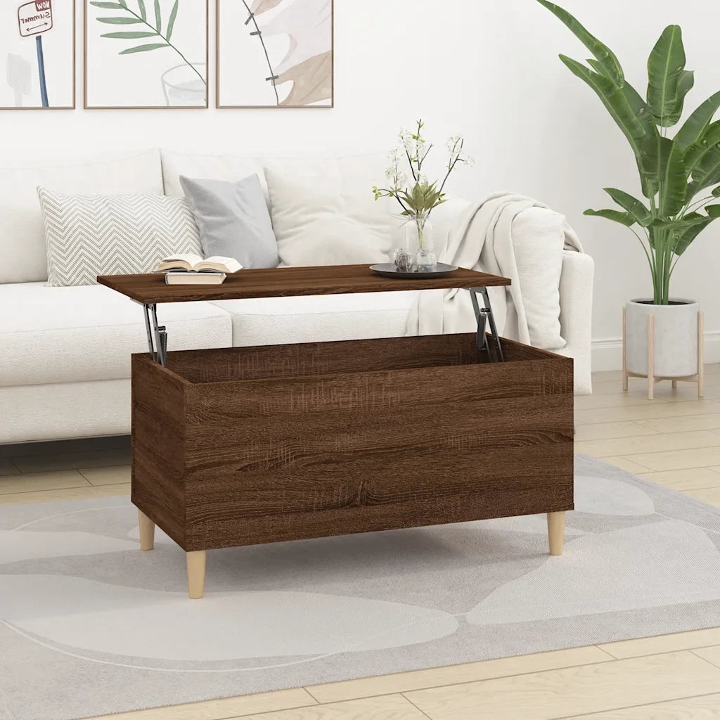 Tavolino salotto | Tavolino da caff¨¨ | Tavolino da Soggiorno Rovere Marrone 90x44,5x45 cm Legno Multistrato