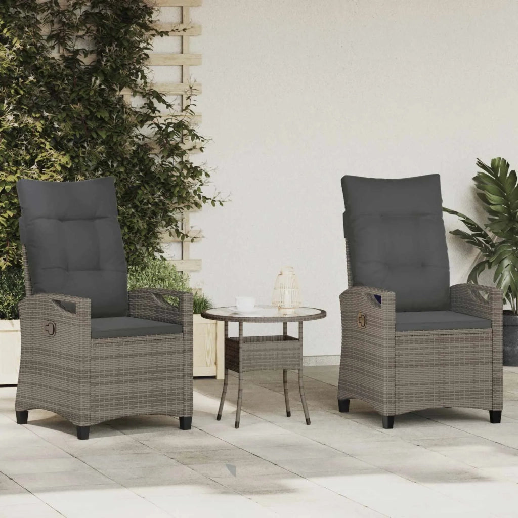 Sedia da Giardino 2 pcs Grigio e Grigio Scuro 56 x 60 x 112 cm