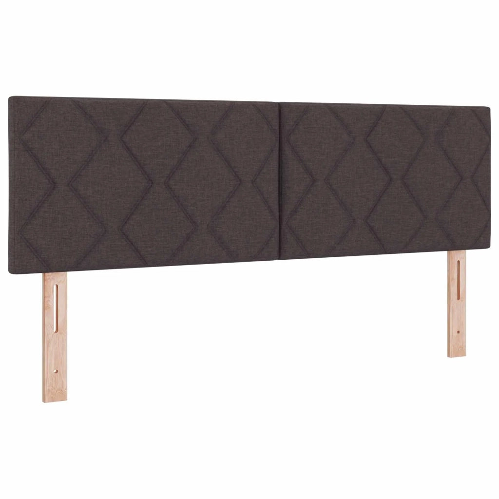 Letto con Box Spring, Materasso e LED Marrone Scuro Tessuto 3451948