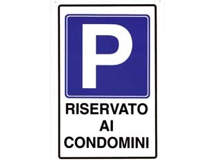 CARTELLO PARGHEGGIO RISERVATO AI CONDOMINI- - cm.20x30h. - 10 pezzi