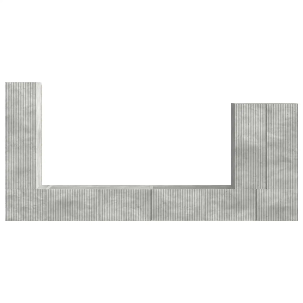 Set di Mobiletto da TV a Parete 6 pcs Grigio cemento 3408955
