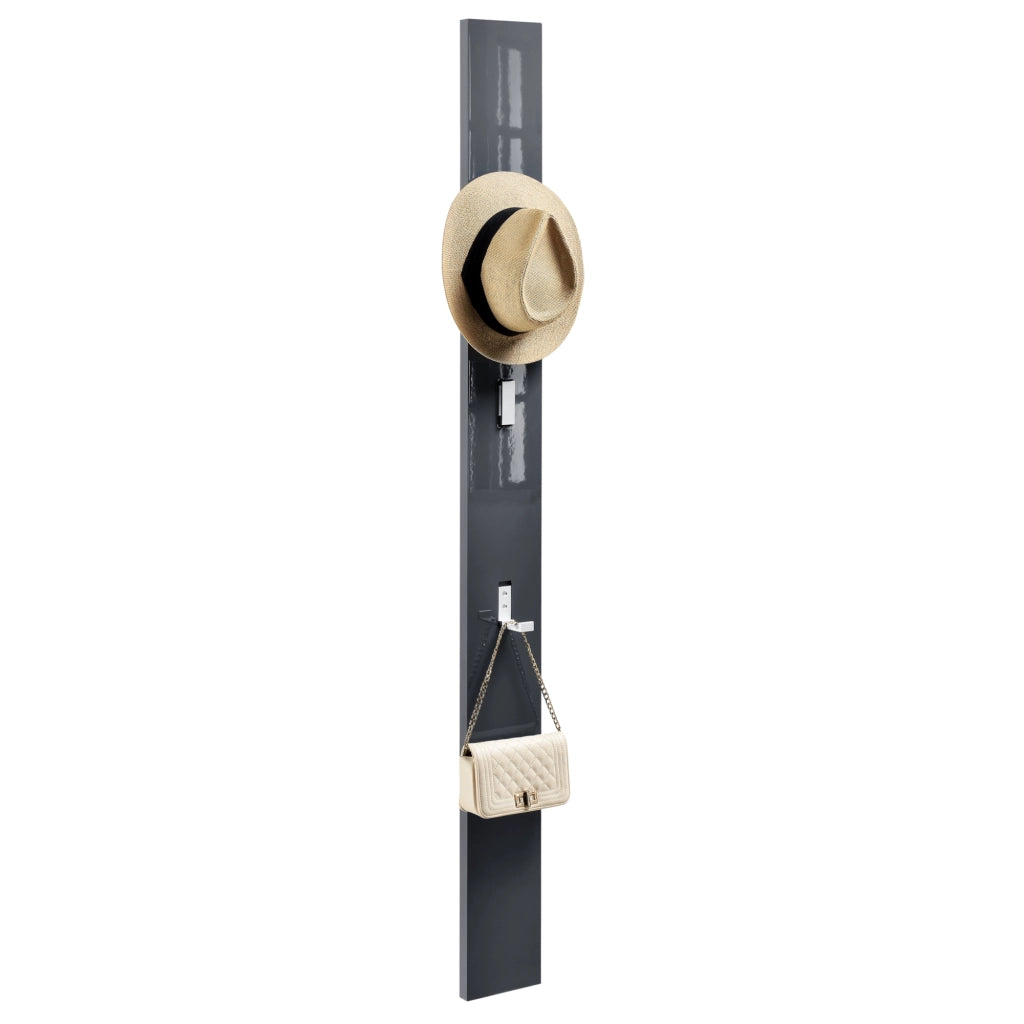 Appendiabiti da Parete Hansnes con 3 Ganci Pieghevoli 165 x 15 x 2,5 cm - Grigio [en.casa]