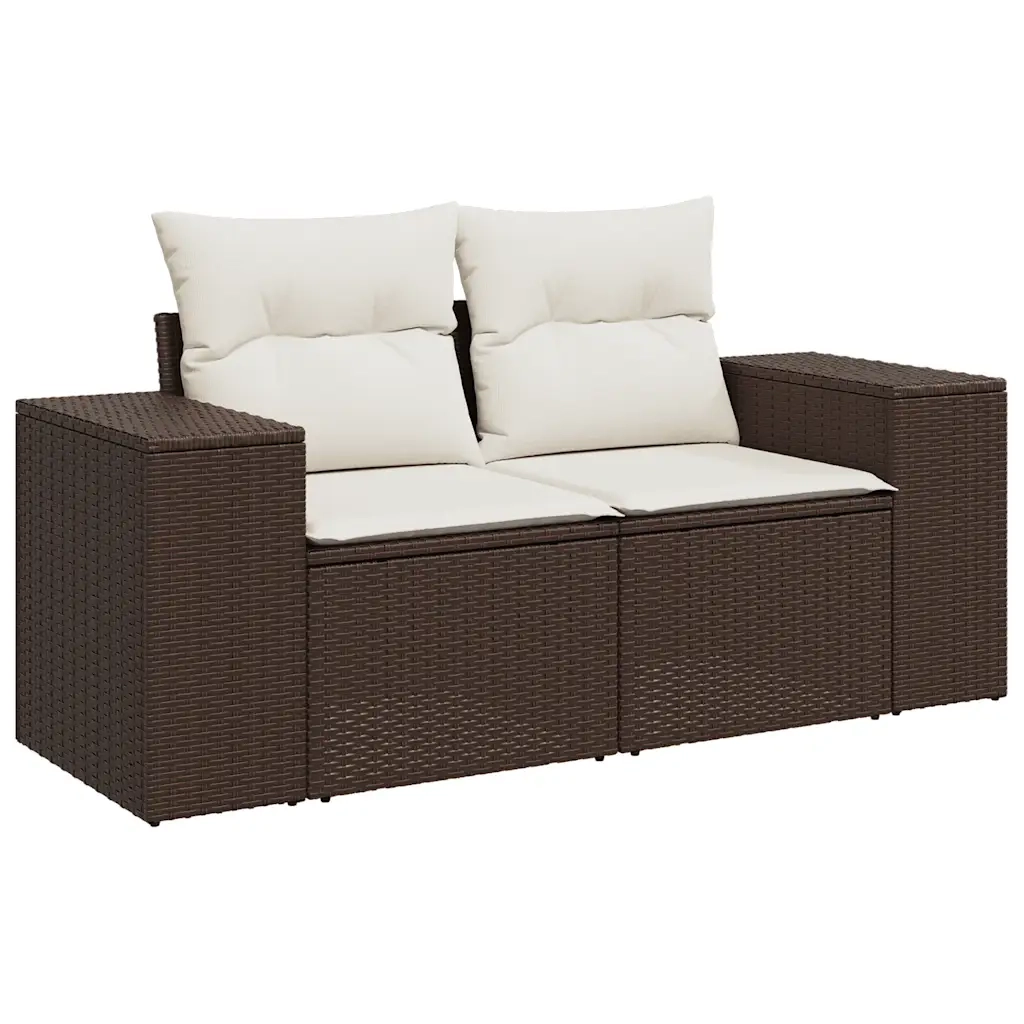 Set Divano da Giardino 6 pz con Cuscini Marrone in Polyrattan 3222502