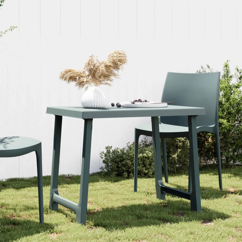 Tavolino da Giardino | Tavolo da Campeggio Verde 79x56x64cm in PP Aspetto in Legno