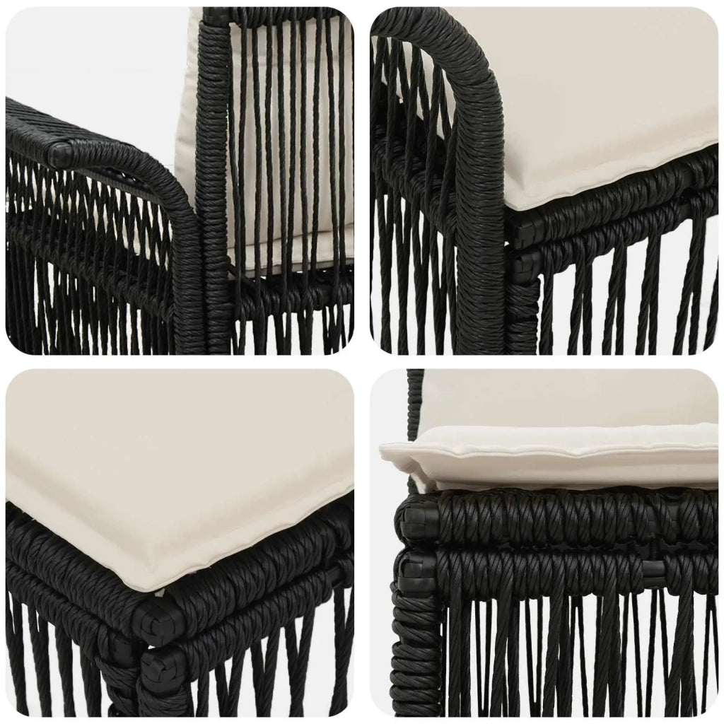 Set Divano da Giardino 10 pz Nero polyrattan 3434938