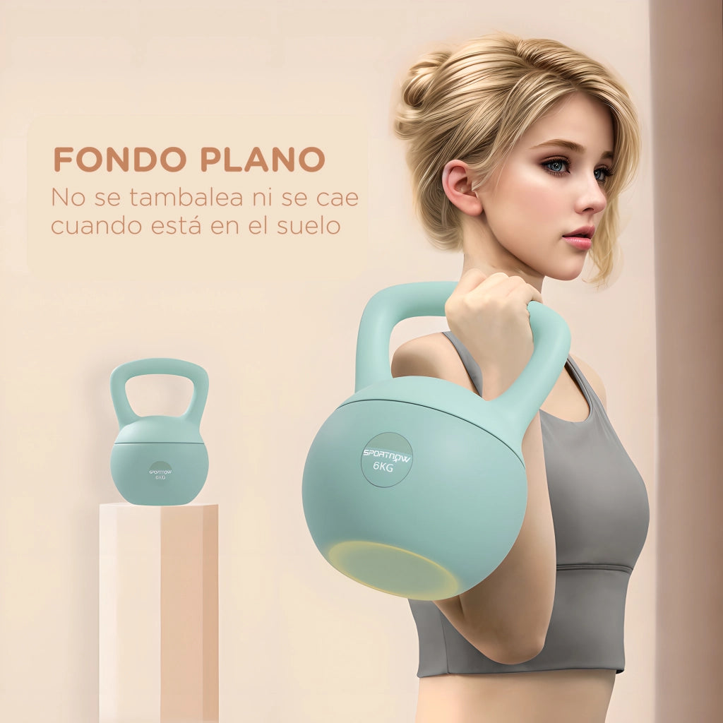 Kettlebell 6 kg Pesa Rusa ¨C Minimal ¨C Verde 19x19x28 cm
