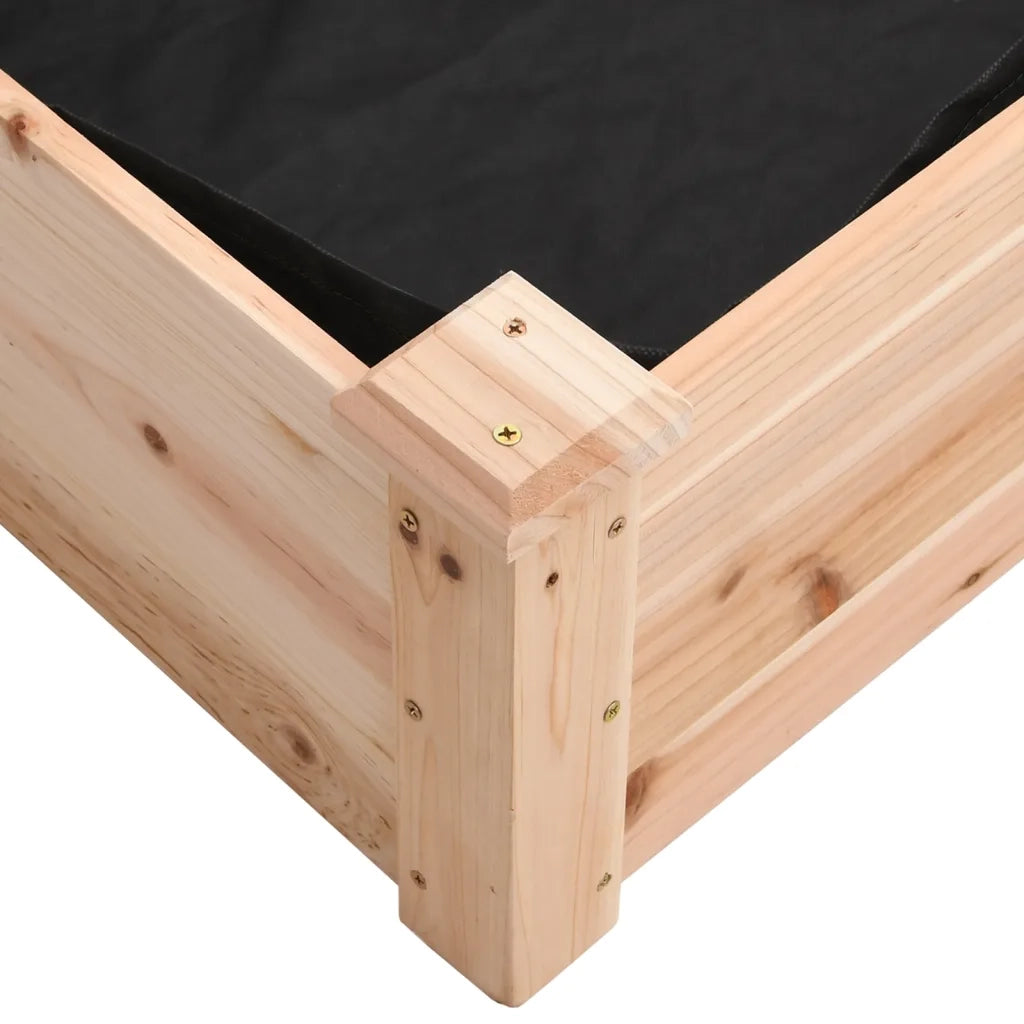 Fioriera Rialzata da Giardino-Vaso da Esterno-Fioriera Elevata Fodera 240x45x25cm Massello Abete