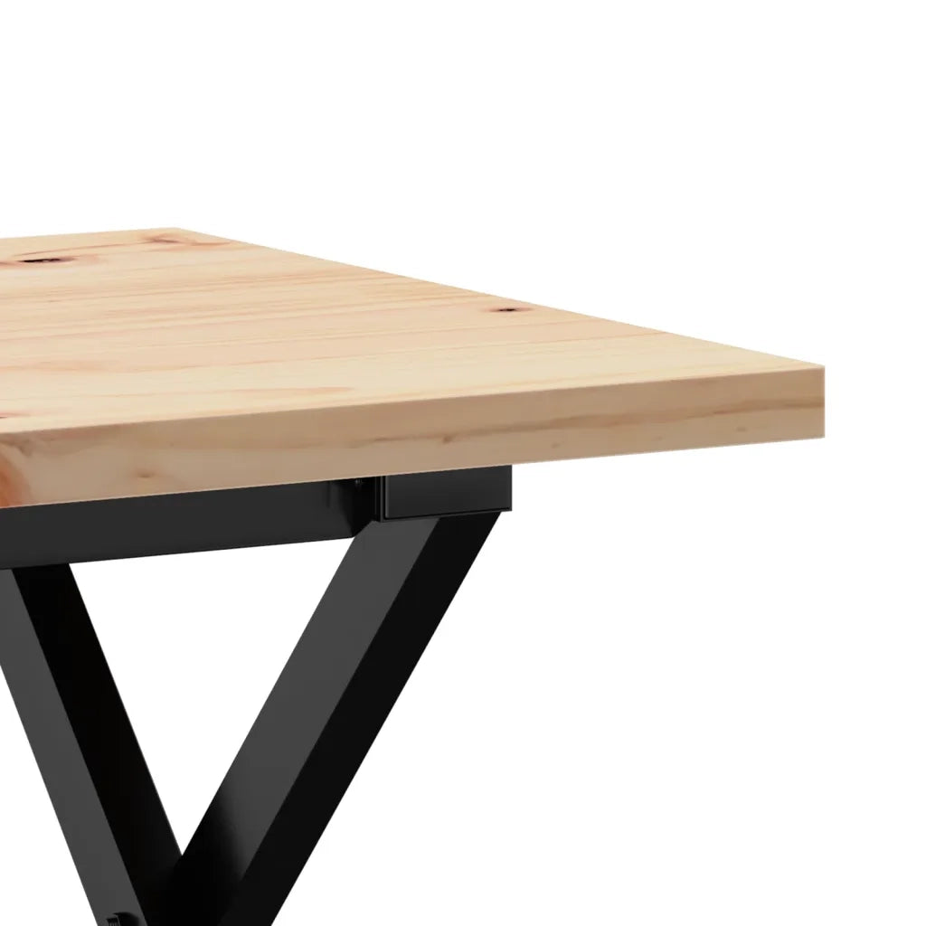 Tavolino salotto | Tavolino da caff¨¨ | Tavolino da Soggiorno Telaio a X 80x50x40,5 cm Legno Pino e Acciaio