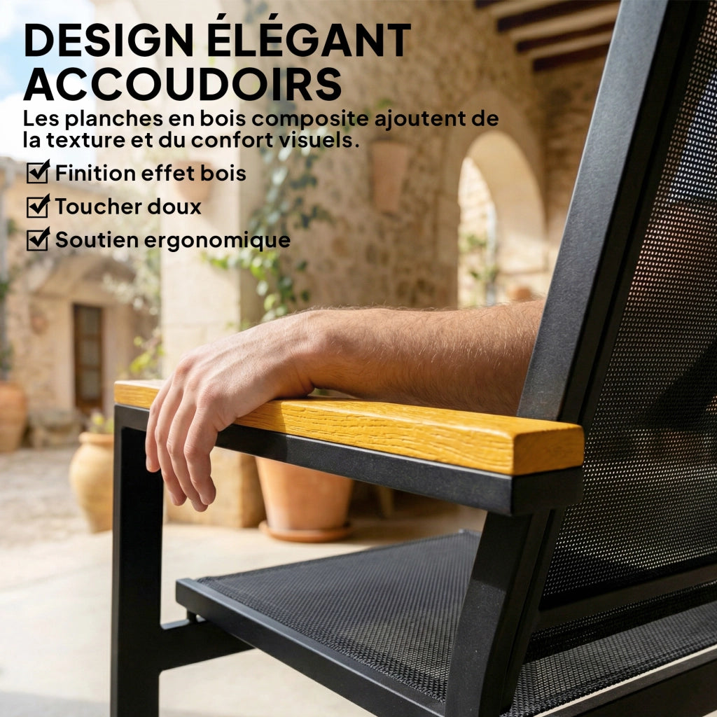 Set da giardino 4 pezzi con divano 2 posti ¨C Minimal ¨C nero