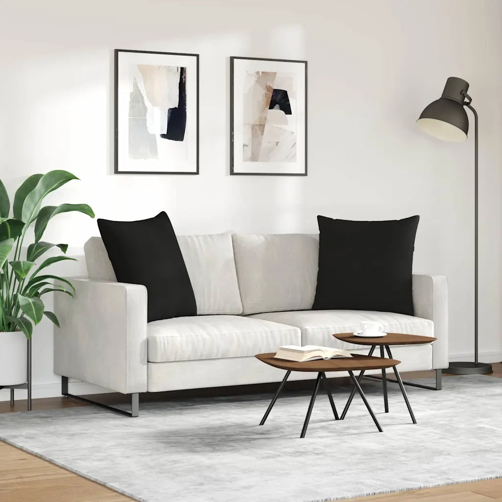 Cuscini da Divano 2 pcs Nero 80 x 80 cm Tessuto 42014072